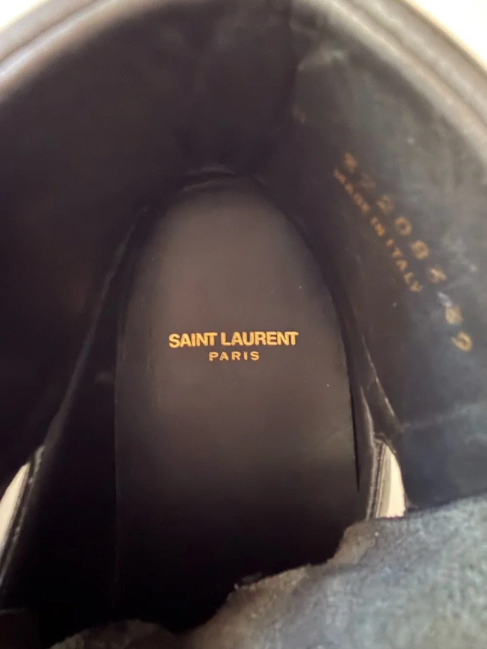 Yves Saint Laurent Black Leather Studded High Top Sneakers Size 39